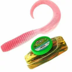 BERKLEY GULP ALIVE GRUB LURE TUB 6 INCH - Pink Shine