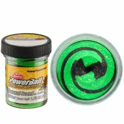 BERKLEY POWERBAIT NATURAL SCENT GLITTER TROUT BAIT DOUGH - Black & Spring Green (Aniseed)