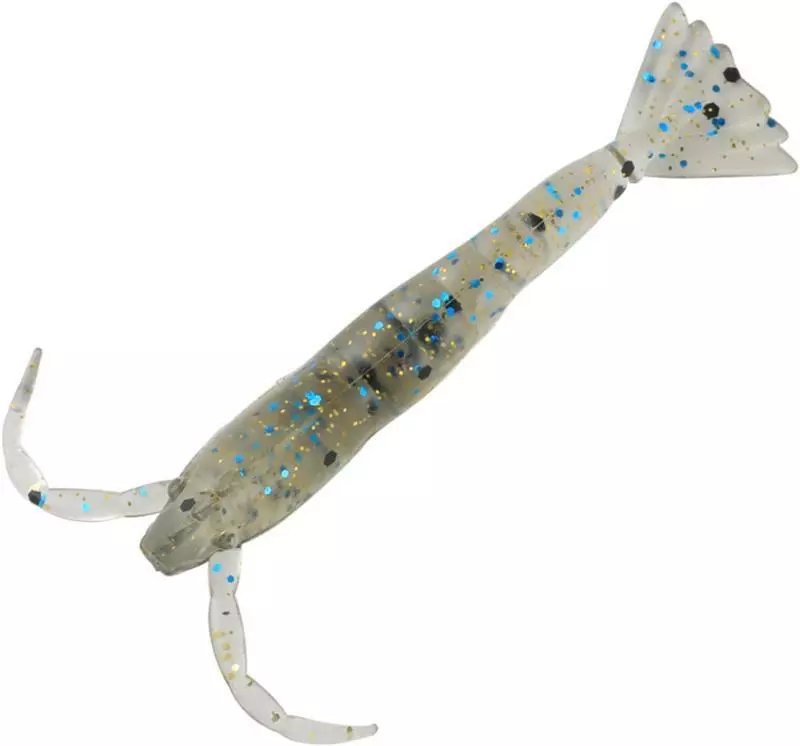 BERKLEY POWERBAIT POWER SHRIMP LURE 4 INCH - Blue Shiner Gold