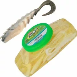 BERKLEY GULP ALIVE NEMESIS PRAWN CURL TAIL LURE TUB 4 INCH - Natural