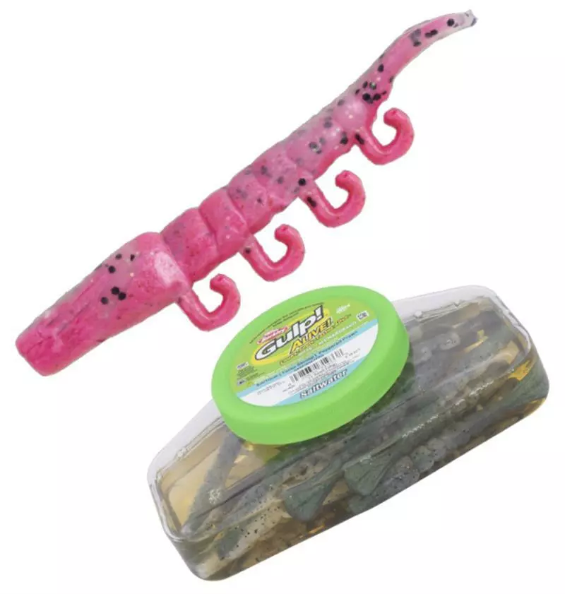 BERKLEY GULP ALIVE TURBO SHRIMP LURE TUB 4 INCH - Pink Belly Shrimp