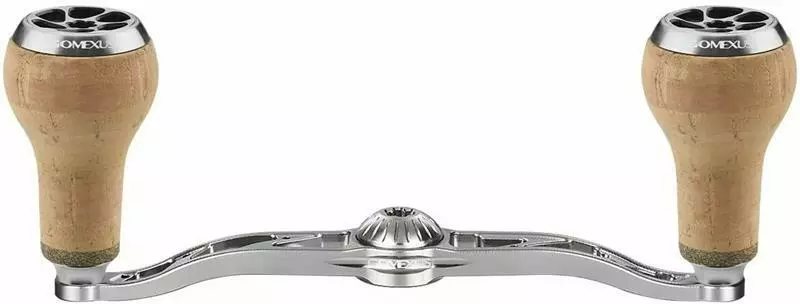 GOMEXUS BAITCAST ALUMINIUM POWER HANDLE WITH CORK KNOB - 100mm - TBK - Silver 8x5mm