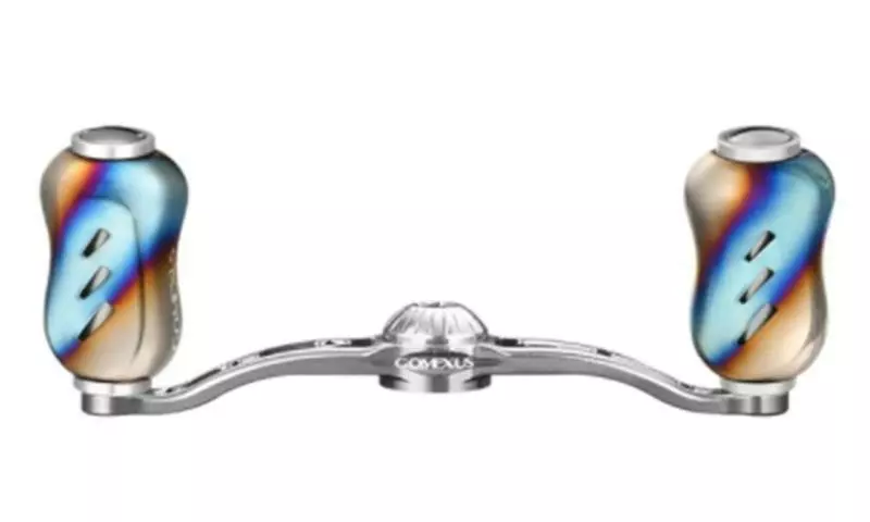 GOMEXUS BAITCAST ALUMINIUM POWER HANDLE WITH TITANIUM GALAXY KNOB - 100mm - SRX1 - Flame Silver 7x4m