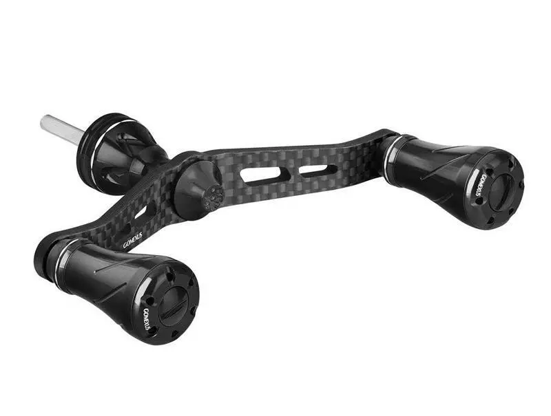 GOMEXUS SPIN CARBON FIBRE DOUBLE HANDLE WITH CNC KNOB - 98mm - BKBK - Black
