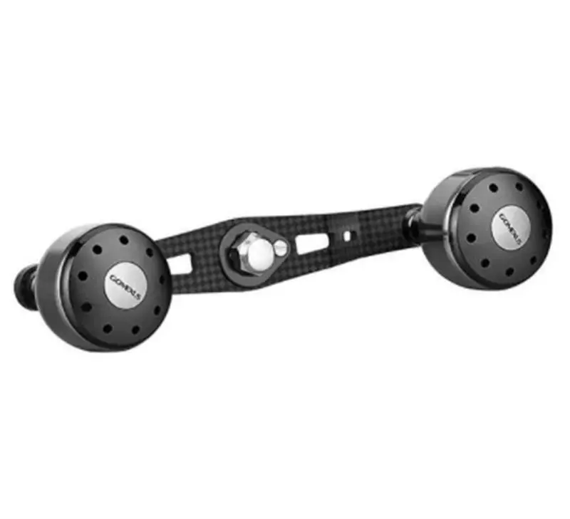 GOMEXUS BAITCAST CARBON FIBRE POWER HANDLE WITH CNC KNOB - 105mm SKBK - Smoke Black 8x5mm