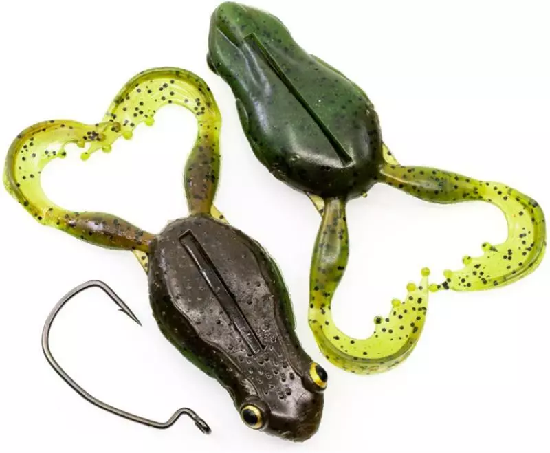 CHASEBAITS FLEXI FROG LURE 65mm 05 - Green Pumpkin Watermelon