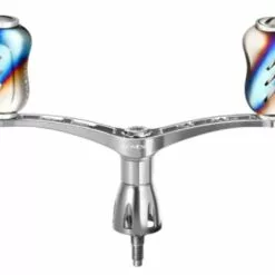GOMEXUS SPIN ALUMINIUM DOUBLE HANDLE WITH TITANIUM GALAXY KNOB - 98mm - SRXT - Flame Silver