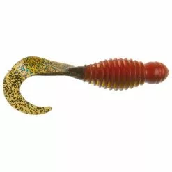 ATOMIC PLAZO BASS GRUB LURE 3 INCH - BC - Brown Crawdad